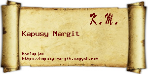 Kapusy Margit névjegykártya